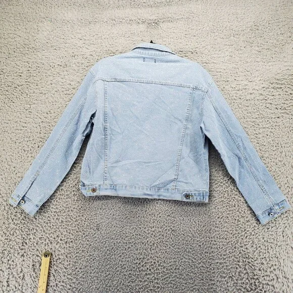 PHOEBE J. Jacket Womens XL Blue Rhinestone Button-Up Long Sleeve Denim *NWT* - Picture 9 of 10